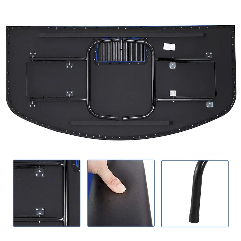 Table de poker pliable 72 po pour 7 joueurs - Bleu/Noir