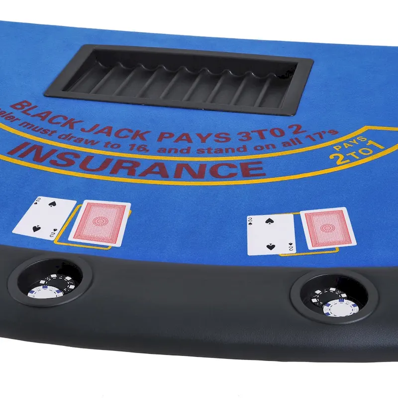 Table de poker pliable 72 po pour 7 joueurs - Bleu/Noir