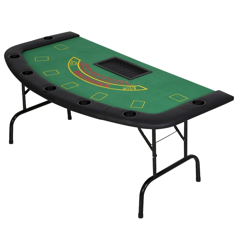 Table de poker pliable 72 po pour 7 joueurs - Bleu/Noir