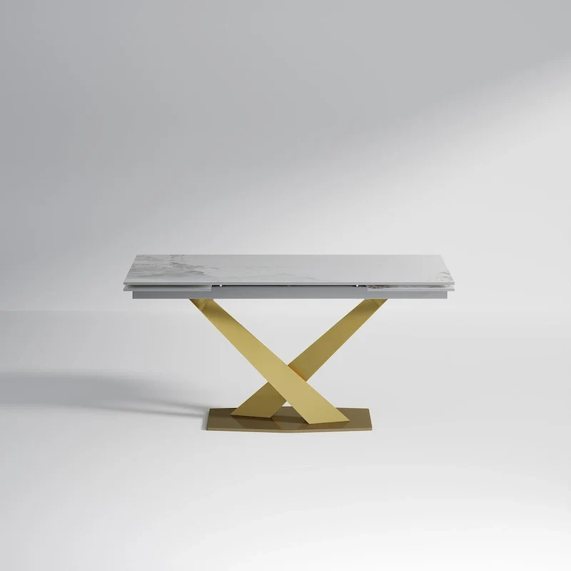Table de salle à manger rectangulaire en pierre sintérisée