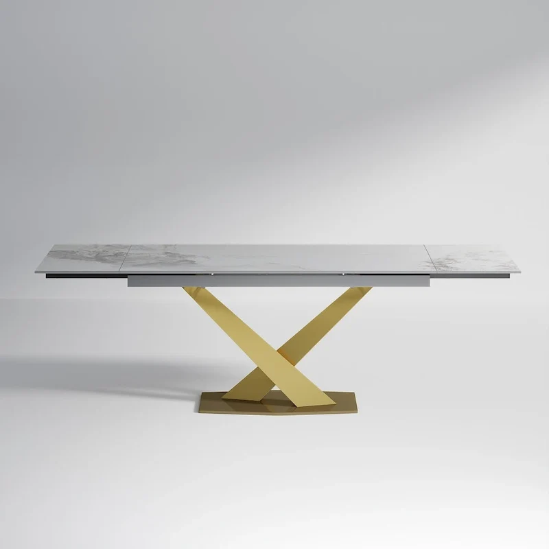Table de salle à manger rectangulaire en pierre sintérisée