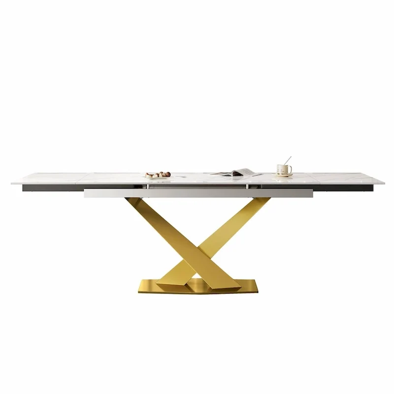 Table de salle à manger rectangulaire en pierre sintérisée