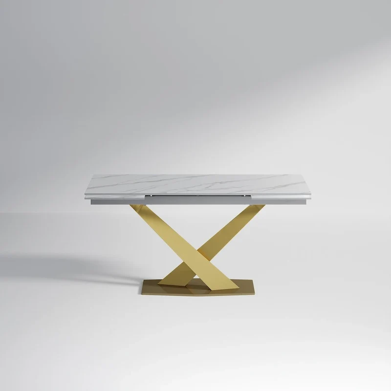 Table de salle à manger rectangulaire en pierre sintérisée