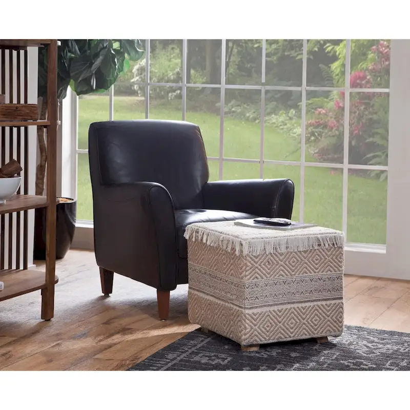 Tabouret ottoman carré rembourré