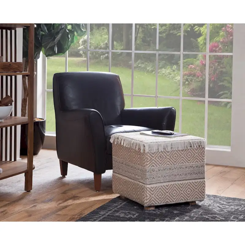Tabouret ottoman carré rembourré