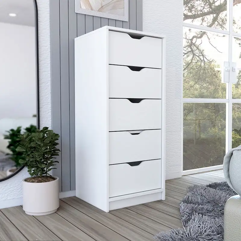 Commode étroite à 5 tiroirs