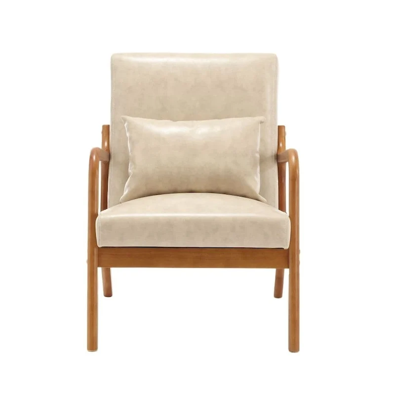 Fauteuil d'appoint moderne en cuir synthétique avec un oreiller