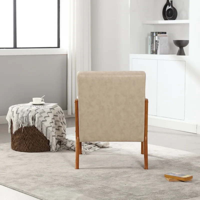 Fauteuil d'appoint moderne en cuir synthétique avec un oreiller