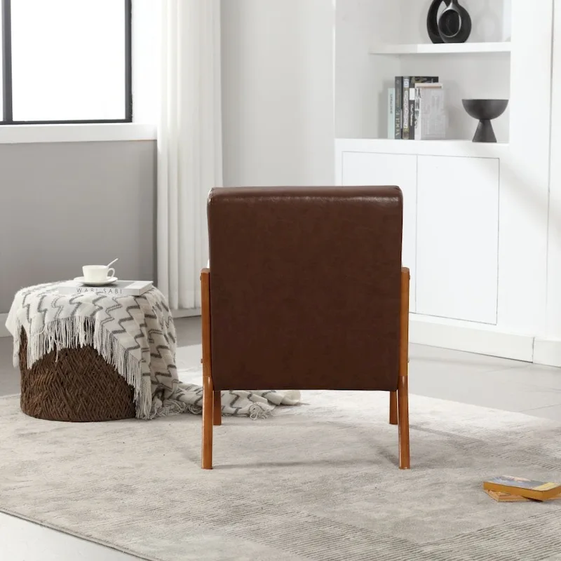 Fauteuil d'appoint moderne en cuir synthétique avec un oreiller