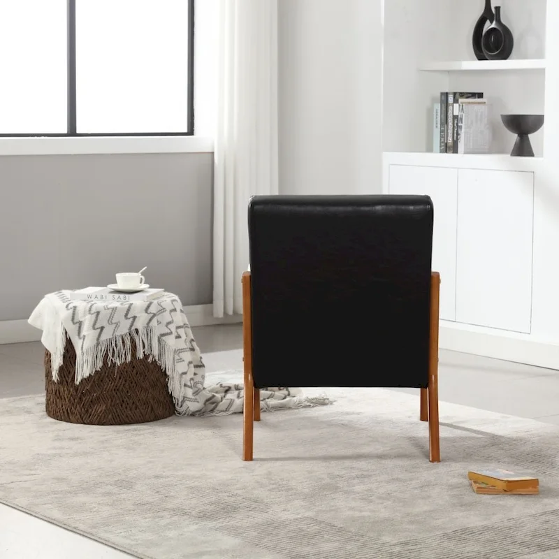 Fauteuil d'appoint moderne en cuir synthétique avec un oreiller