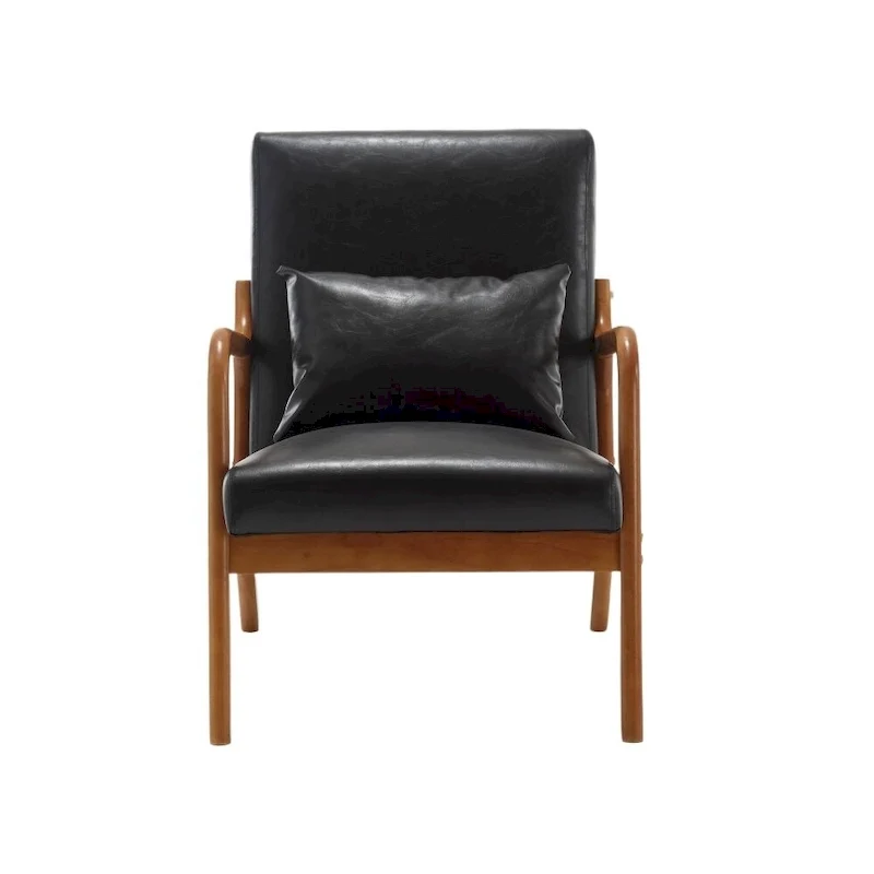 Fauteuil d'appoint moderne en cuir synthétique avec un oreiller