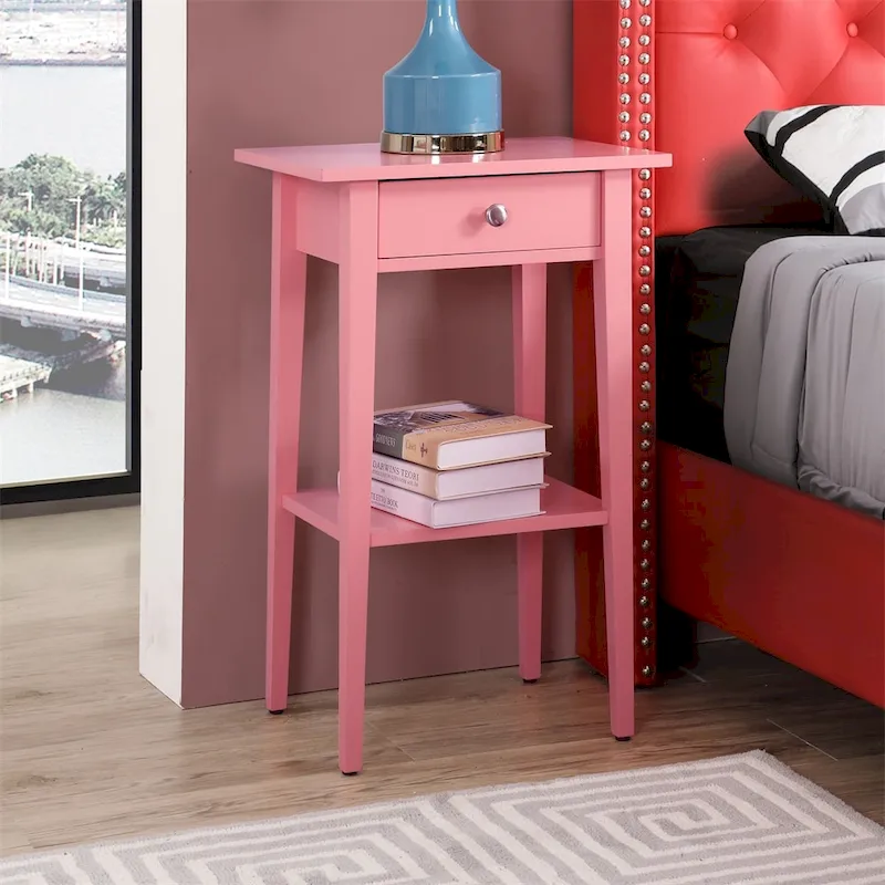 Table de chevet en bois avec tiroir