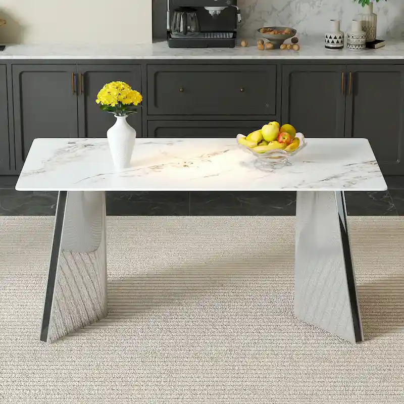 Table à manger en pierre frittée