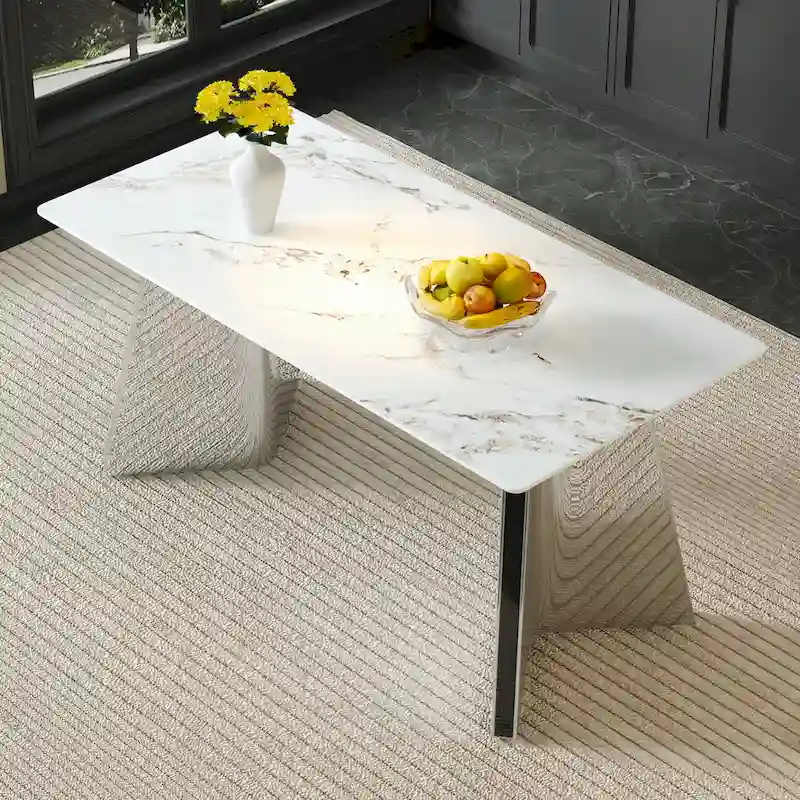 Table à manger en pierre frittée