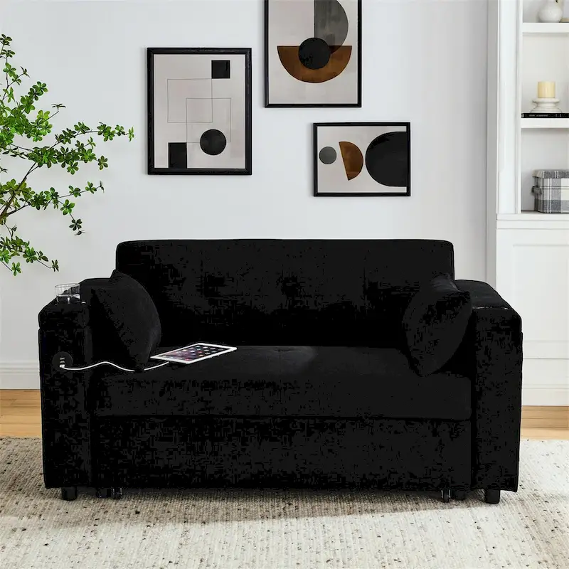 Canapé convertible avec dossier réglable et port USB