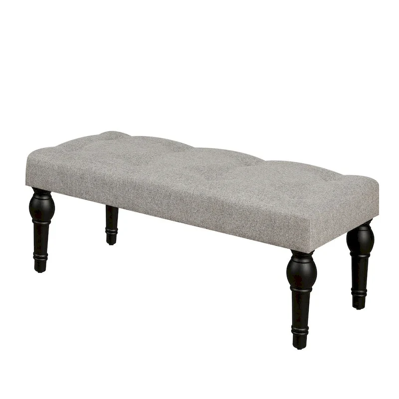 Banc de Chevet Capitonnage Français avec Pieds en Colonne Romaine Épaissie 4" pour Chambre, Salon, Entrée