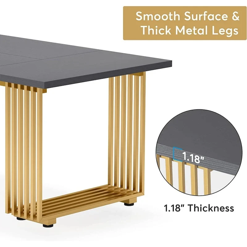 Table de salle à manger moderne pour 6-8 personnes, 180 cm de long, blanche
