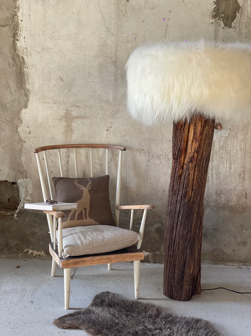 Lampadaire tronc