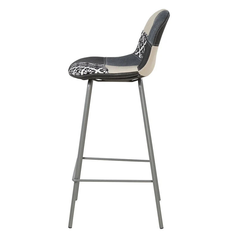 Chaise snack patchwork pied métal gris MOSA