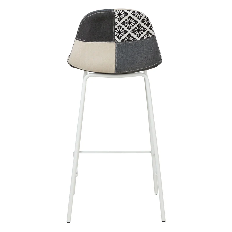 Chaise snack patchwork pied métal blanc MOSA