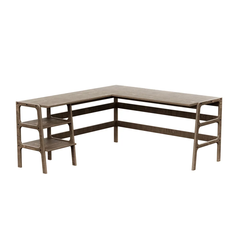 Mid-Century L-Shape Desk · Shelves · 65/65