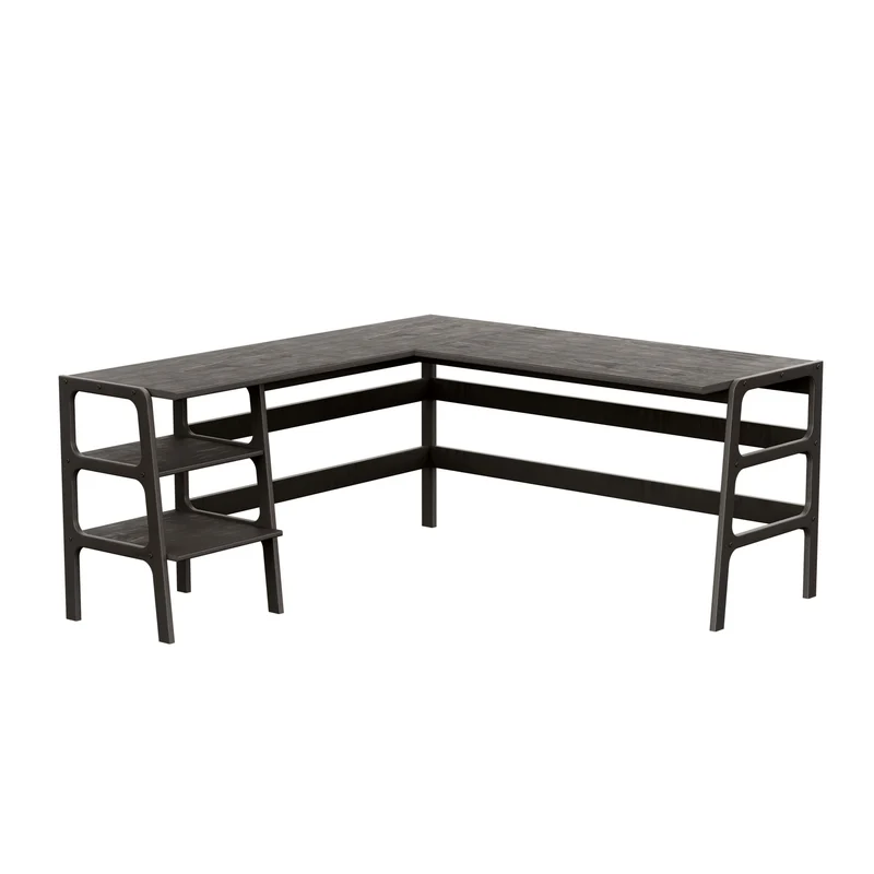 Mid-Century L-Shape Desk · Shelves · 65/65