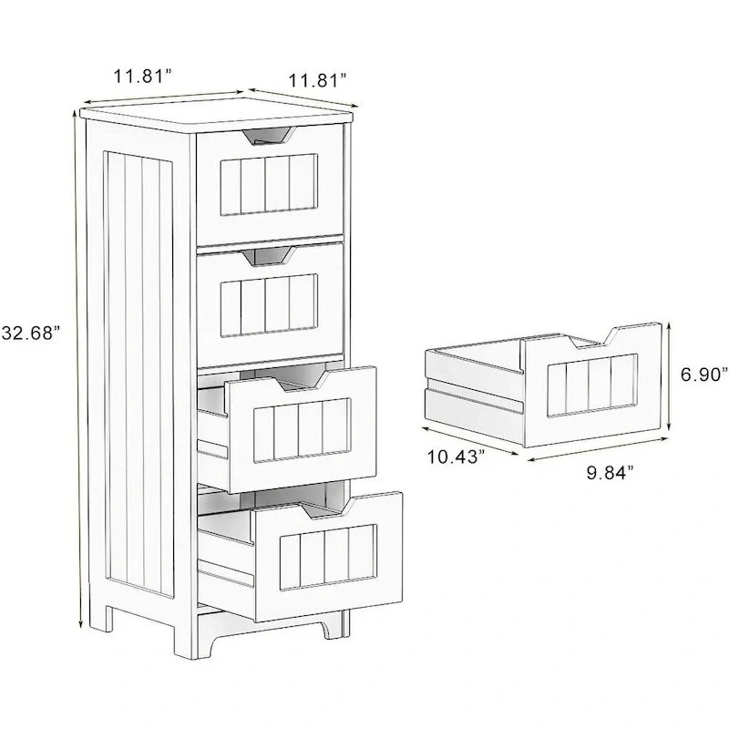 Meuble de rangement à 4 tiroirs