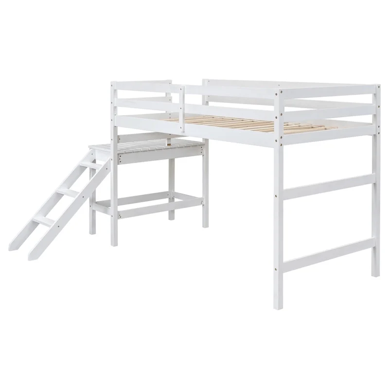 Lit mezzanine avec plateforme, échelle