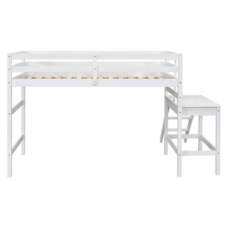 Lit mezzanine avec plateforme, échelle