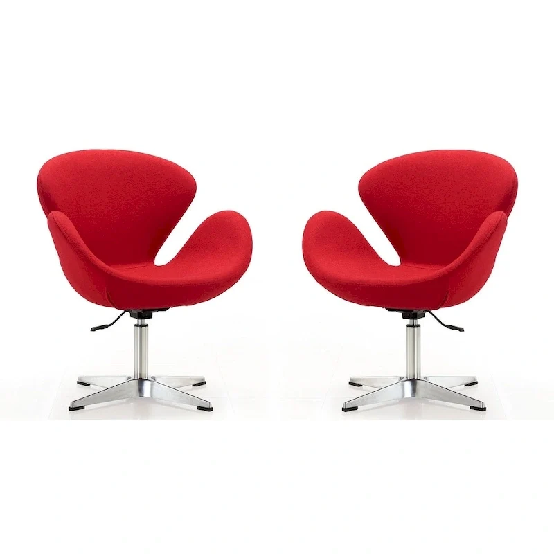 Chaises pivotantes confortables et réglables en chrome (Lot de 2)