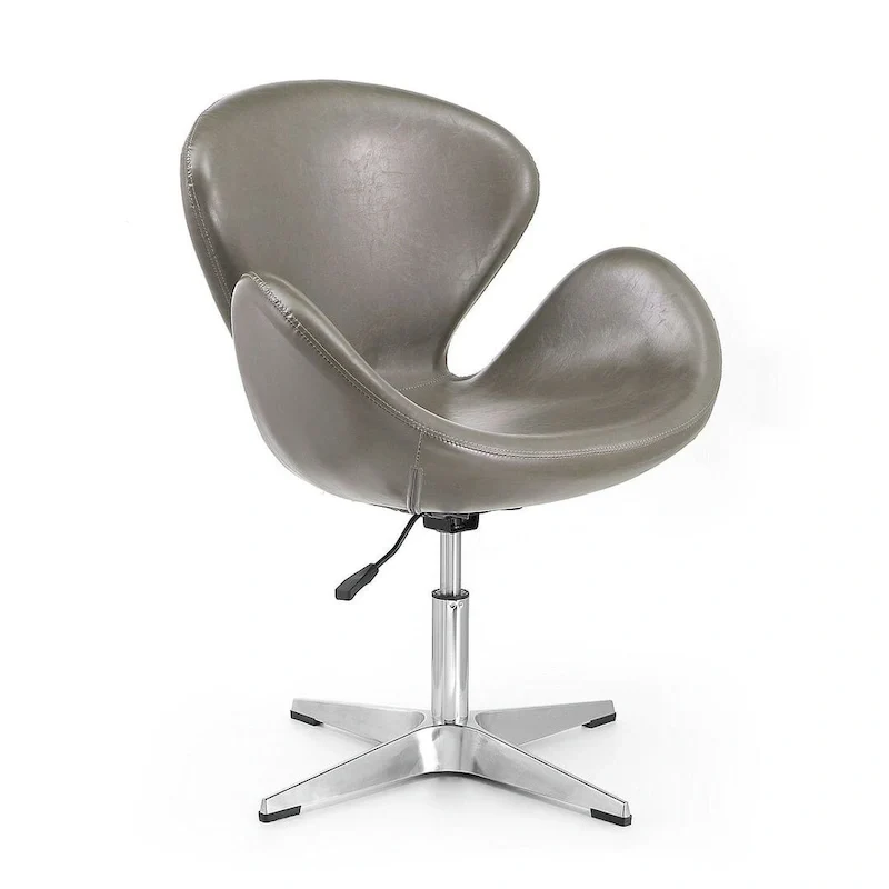 Chaises pivotantes confortables et réglables en chrome (Lot de 2)