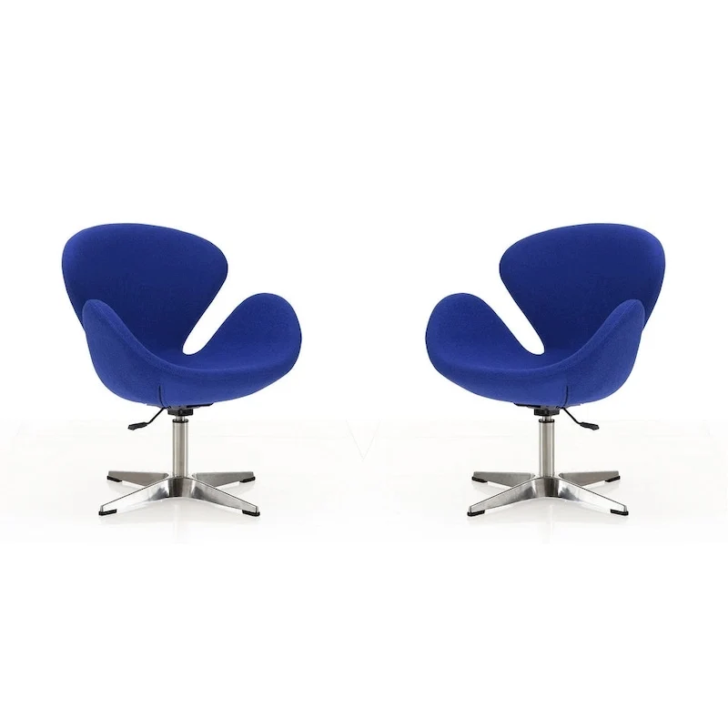 Chaises pivotantes confortables et réglables en chrome (Lot de 2)
