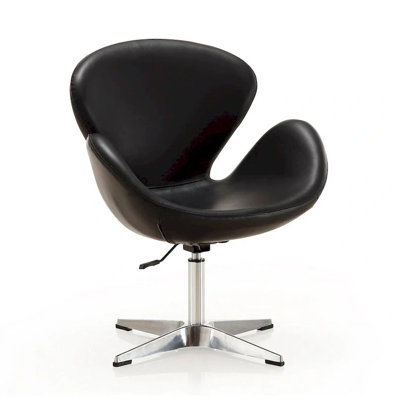 Chaises pivotantes confortables et réglables en chrome (Lot de 2)
