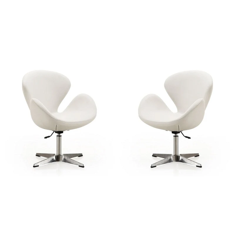 Chaises pivotantes confortables et réglables en chrome (Lot de 2)