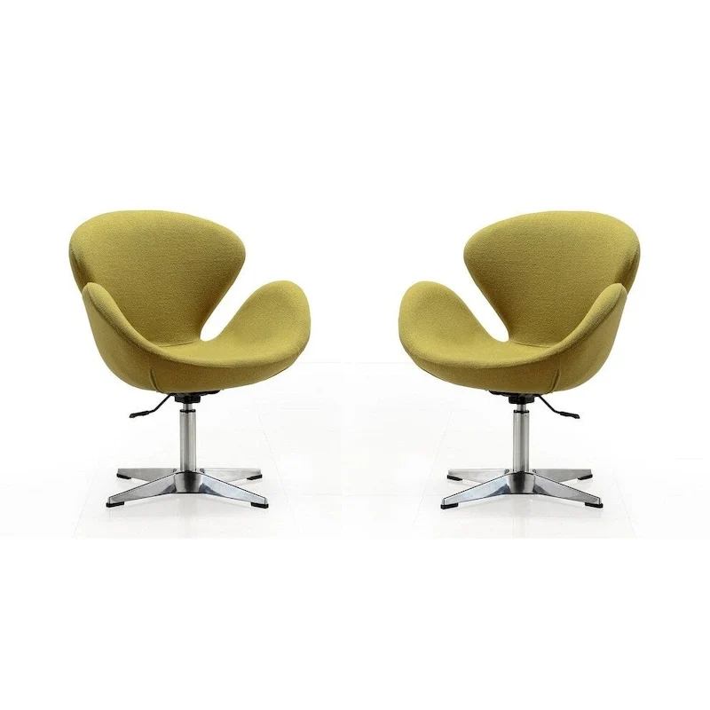 Chaises pivotantes confortables et réglables en chrome (Lot de 2)