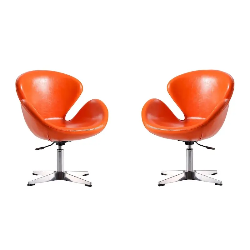 Chaises pivotantes confortables et réglables en chrome (Lot de 2)