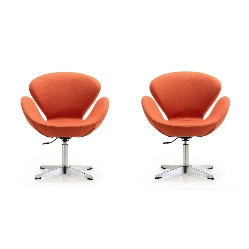 Chaises pivotantes confortables et réglables en chrome (Lot de 2)