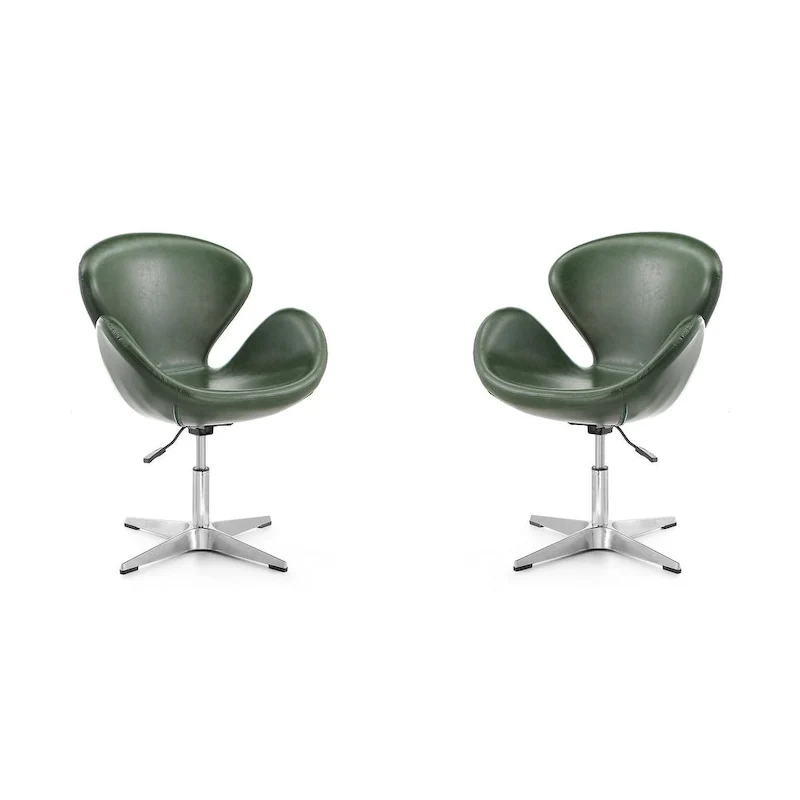 Chaises pivotantes confortables et réglables en chrome (Lot de 2)