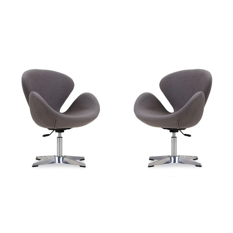 Chaises pivotantes confortables et réglables en chrome (Lot de 2)