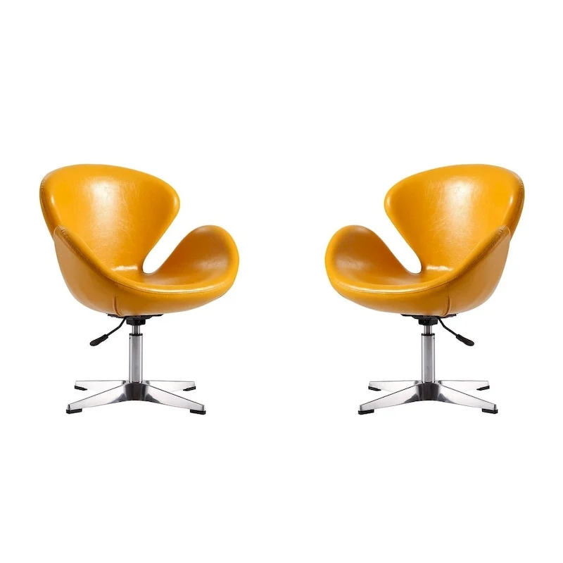 Chaises pivotantes confortables et réglables en chrome (Lot de 2)