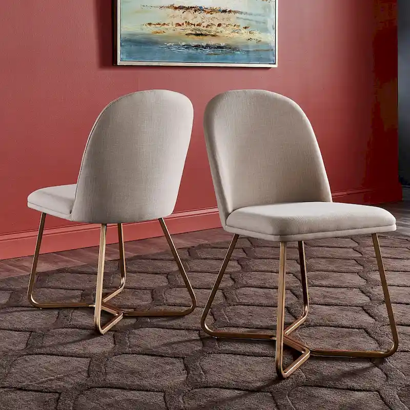 Chaises de salle à manger modernes en métal doré