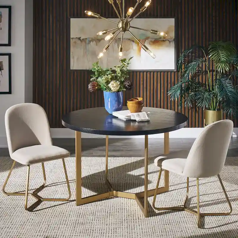 Chaises de salle à manger modernes en métal doré