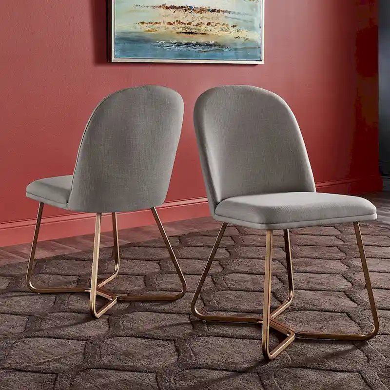Chaises de salle à manger modernes en métal doré