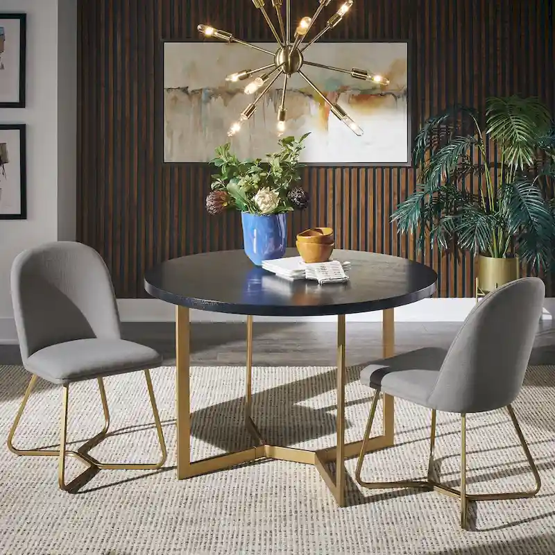 Chaises de salle à manger modernes en métal doré