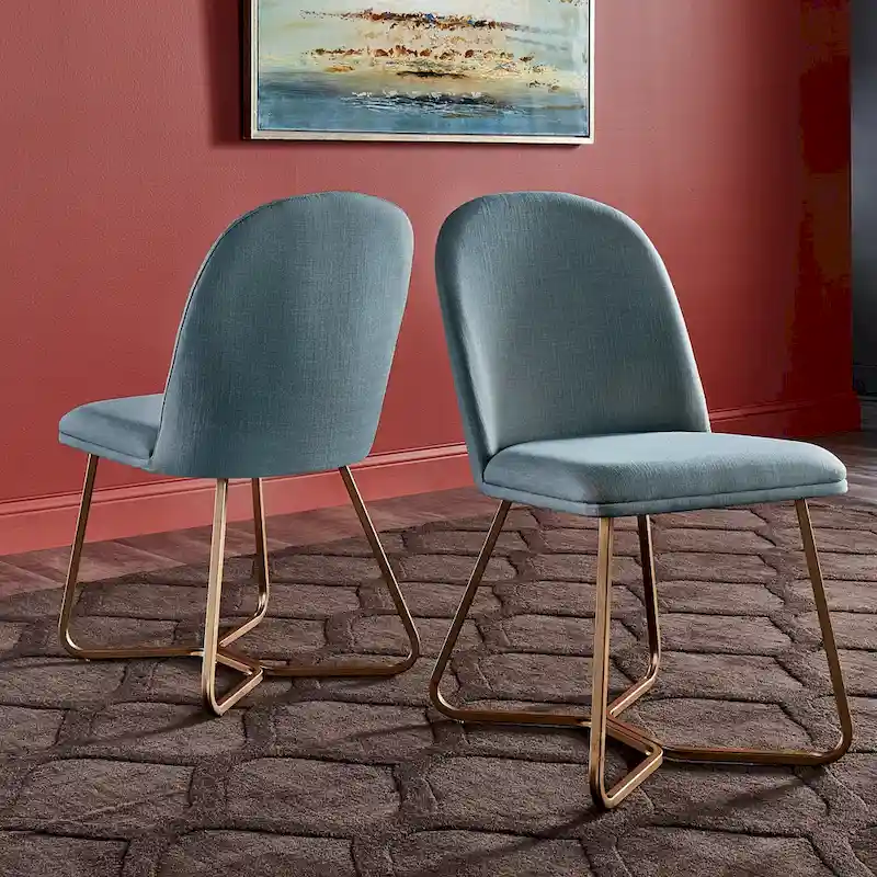 Chaises de salle à manger modernes en métal doré