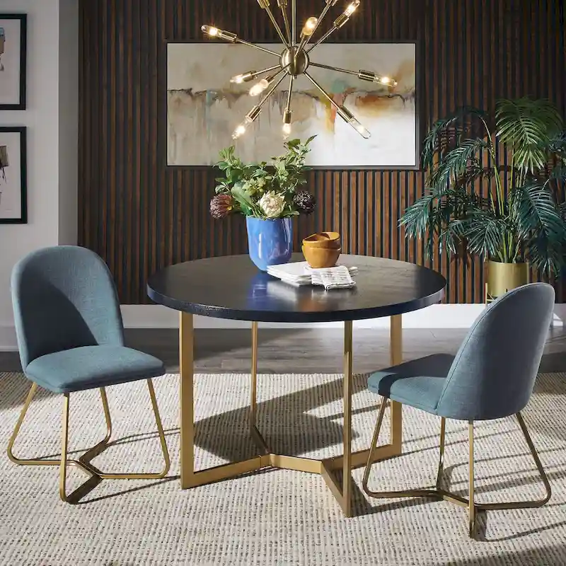 Chaises de salle à manger modernes en métal doré