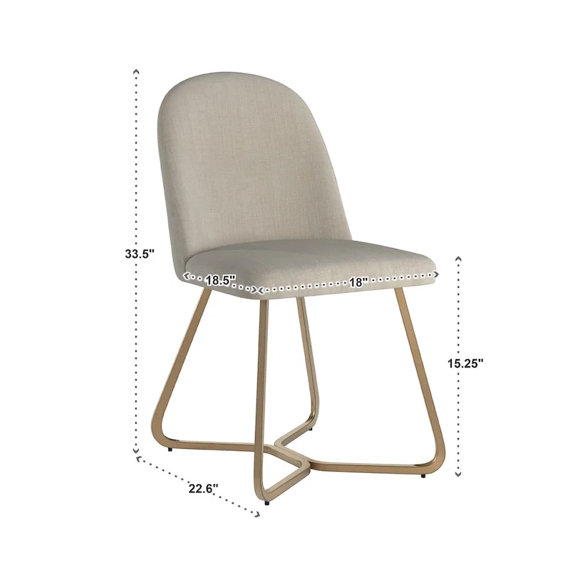 Chaises de salle à manger modernes en métal doré