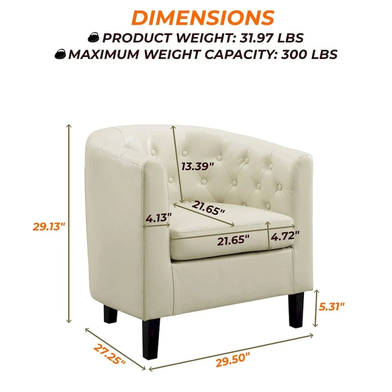 Fauteuil d'appoint, Fauteuil club en similicuir capitonné, Fauteuil d'appoint moderne du milieu du siècle, Fauteuil confortable, Fauteuils club en forme de tonneau