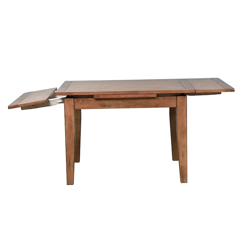 Table en Chêne Rustique Marron Moyen à Pieds Rétractables
