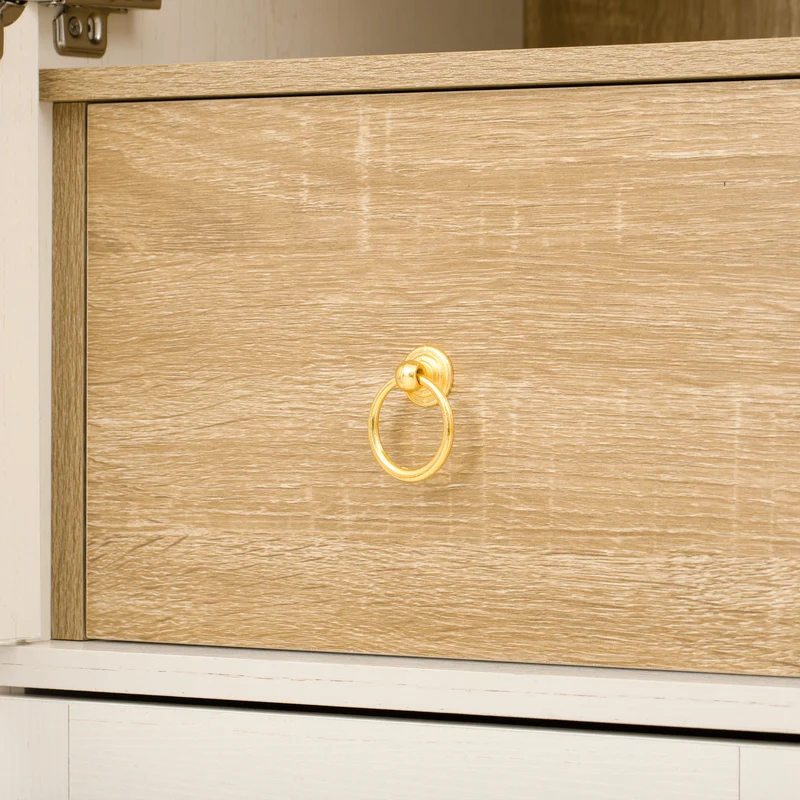 Armoire haut blanc forme arche avec verre cannelé 76x40x180cm RUSTICPILLOWSET